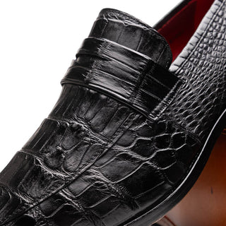 Marco Di Milano Matteo Men's Shoes Genuine Alligator Dress Penny Loafers (MDM1182)-AmbrogioShoes