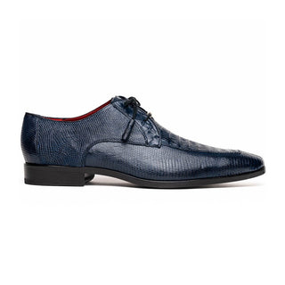 Marco Di Milano Merida Navy Blue Oxfords Lizard & Caiman Crocodile Shoes (MDM1135)-AmbrogioShoes