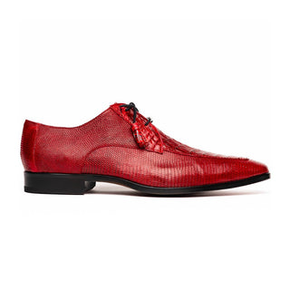 Marco Di Milano Merida Red Oxfords Lizard & Caiman Crocodile Shoes (MDM1133)-AmbrogioShoes