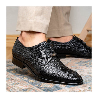 Marco Di Milano Nilo Men's Shoes Exotic Crocodile Derby Oxfords (MDM1186)-AmbrogioShoes