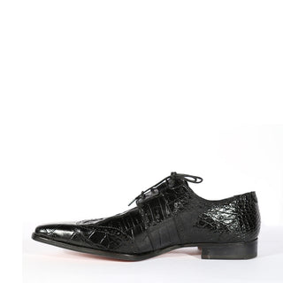 Mauri 1162 Men's Shoes Black Exotic Castello Alligator Derby Oxfords (MAS5509)-AmbrogioShoes