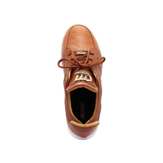 Mauri 8412/1 Boss Men's Shoes Cognac Exotic Crocodile / Patent / Calf-Skin Leather Casual Sneakers (MA5445)-AmbrogioShoes