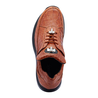 Mauri 8900/2 Men's Shoes Cognac Exotic Alligator Casual Sneakers (MA5419)-AmbrogioShoes