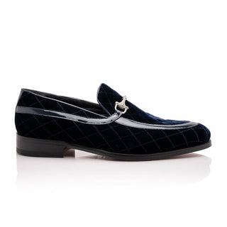 Mauri Allure 3257/1 Men's Shoes Quilted Velvet / Patent leather Slip-on Horsebit Loafers (MA5642)-AmbrogioShoes