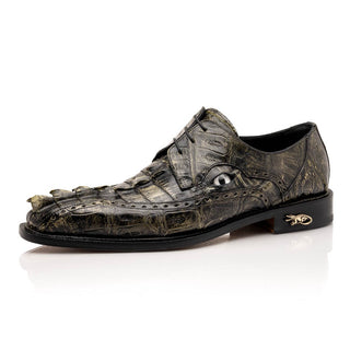 Mauri Borsieri 4717/3 Men's Shoes Exotic Crocodile / Hornback Derby Oxfords (MA5636)-AmbrogioShoes