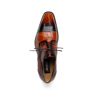 Mauri Flawless 1087/2 Men's Shoes Cognac with T.Moro Finished Exotic Alligator Cap-Toe Derby Oxfords (MA5595)-AmbrogioShoes