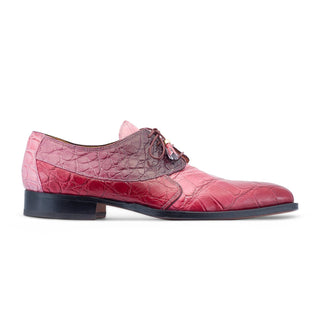 Mauri The Rev 3265 Men's Shoes Pink, Ruby Red & Raspberry Exotic Alligator Dress Derby Oxfords (MA5530)-AmbrogioShoes