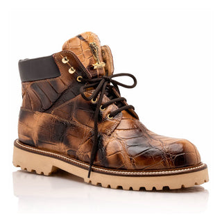 Mauri Troop 3240/3 Men's Shoes Exotic Alligator / Calf-Skin Leather Boots (MA5632)-AmbrogioShoes