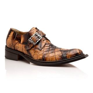 Mauri Wanted 44166/2 Men's Shoes Exotic Alligator Single Monk-Strap / Derby Loafers (MA5639)-AmbrogioShoes