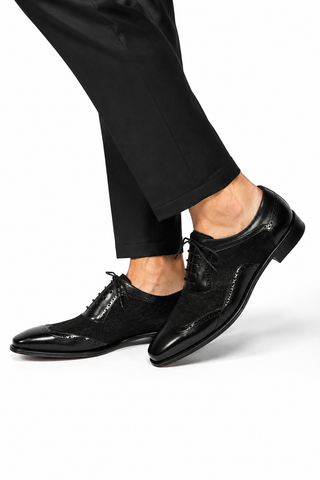 Mezlan 20528 Suede / Leather Wingtip Oxfords (MZ3556)-AmbrogioShoes