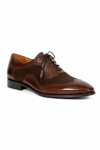 20528 Suede / Leather Wingtip Oxfords (MZ3556)-Dellamoda