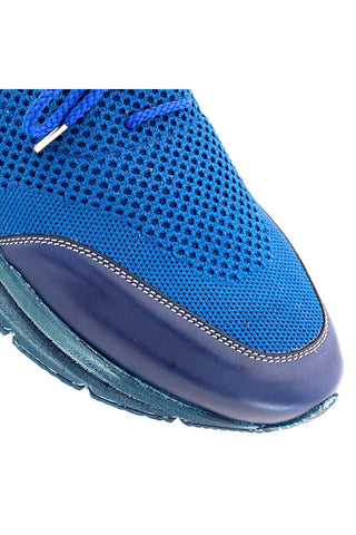 21027 Piedra Perforated Fabric & Leather Sneaker-Dellamoda
