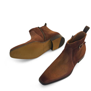 Mezlan 21433 Suede Leather Side Buckle Ankle Boot (MZ3797)-AmbrogioShoes