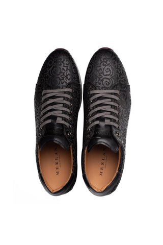 21577 Portico Laser-Embossed Leather Sneaker (MZ3898)-Dellamoda