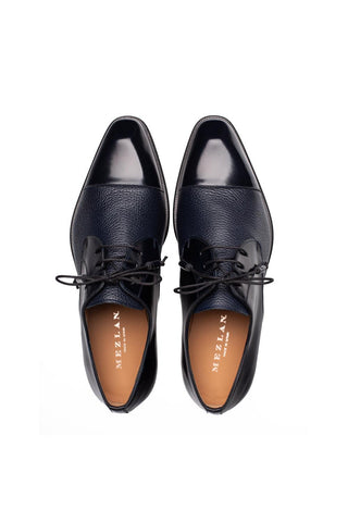 Mezlan 21744 Capello Men’s Shoes Hi-Shine / Textured Leather Derby (MZ3917)-AmbrogioShoes