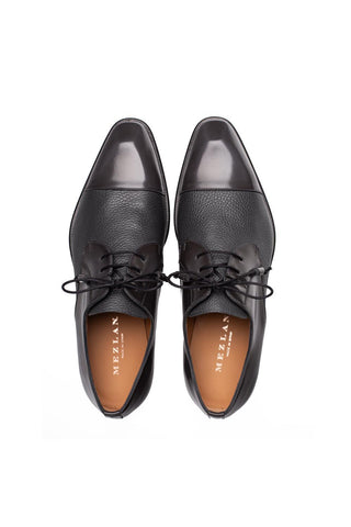 Mezlan 21744 Capello Men’s Shoes Hi-Shine / Textured Leather Derby (MZ3917)-AmbrogioShoes