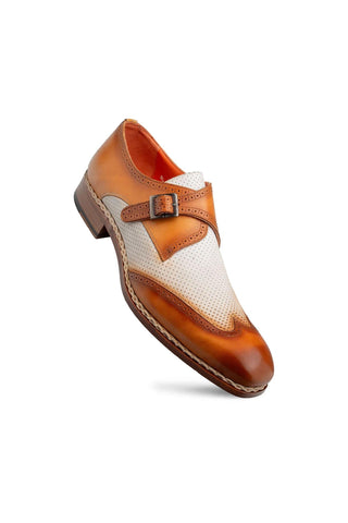 21876 Leather & Nubuck Single Monk-Strap-Dellamoda