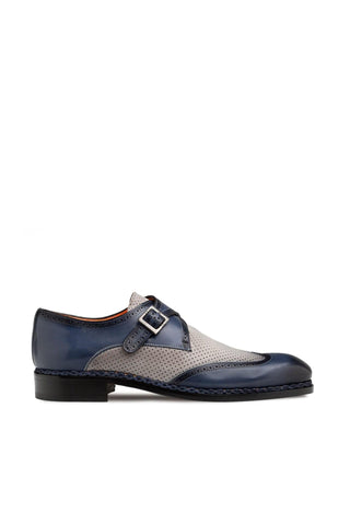 21876 Leather & Nubuck Single Monk-Strap-Dellamoda
