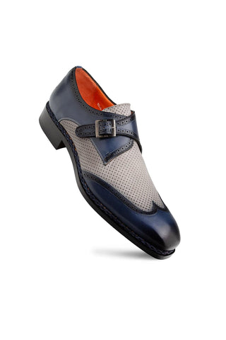 21876 Leather & Nubuck Single Monk-Strap-Dellamoda