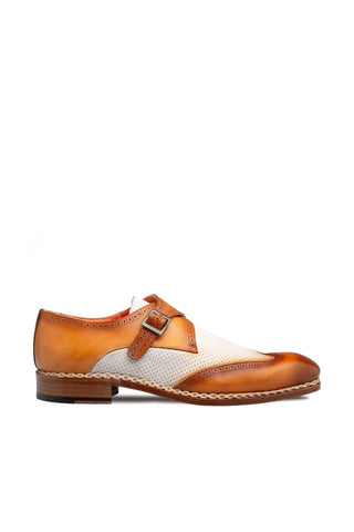 21876 Leather & Nubuck Single Monk-Strap-Dellamoda