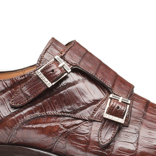 Mezlan 3998-F Prague Men's Shoes Sport Exotic Crocodile Monk-Straps Loafers (MZ2217)-AmbrogioShoes