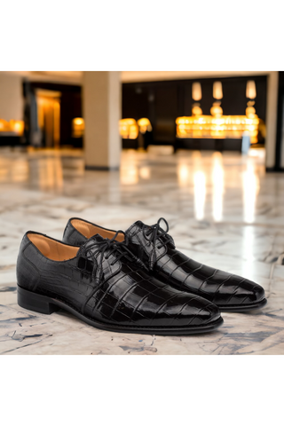 Mezlan 4574-J Moscow Alligator Plain Toe Derby-AmbrogioShoes