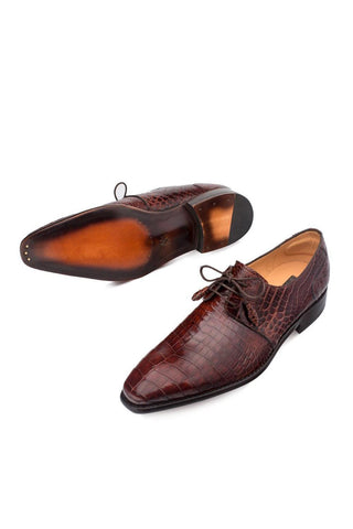 Mezlan 4574-J Moscow Alligator Plain Toe Derby-AmbrogioShoes