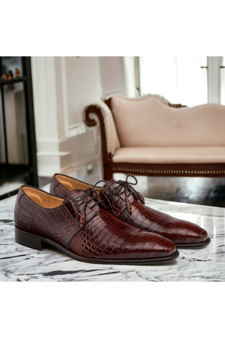 Mezlan 4574-J Moscow Alligator Plain Toe Derby-AmbrogioShoes