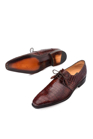 Mezlan 4574-J Moscow Alligator Plain Toe Derby (MZ3182)-AmbrogioShoes