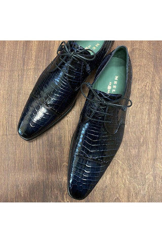 Mezlan 4818-J Alligator Cap-Toe Derby (MZ3368)-AmbrogioShoes