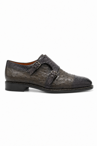 Mezlan 4957-SP Ostrich & Crocodile Double Monk-Strap-AmbrogioShoes