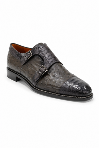 Mezlan 4957-SP Ostrich & Crocodile Double Monk-Strap-AmbrogioShoes