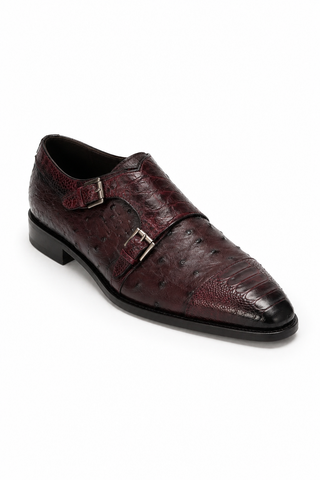 Mezlan 4957-SP Ostrich & Crocodile Double Monk-Strap Loafer (90)(121)