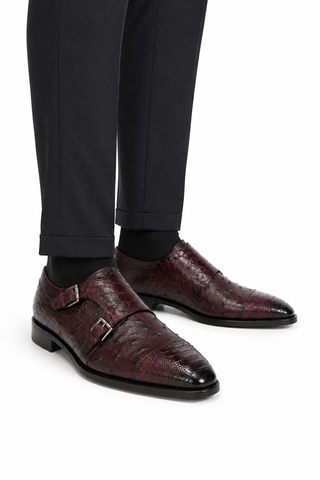 Mezlan 4957-SP Ostrich Double Monk-Strap Loafer