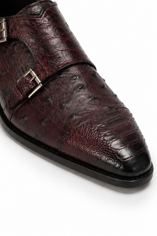 Mezlan 4957-SP Ostrich Double Monk-Strap Loafer