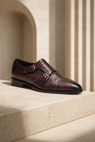 Mezlan 4957-SP Ostrich Double Monk-Strap Loafer