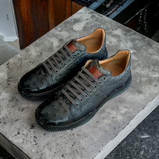 Mezlan 4970-S Exotic Ostrich-Skin Sneakers (MZ3672)-AmbrogioShoes