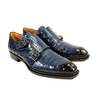 Mezlan 50176-F Doyers Men's Shoes Exotic Crocodile Skin Double Monk-Straps (MZ3926)-AmbrogioShoes