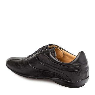 Mezlan Luka Men's Designer Shoes Black Calf-skin Leather and Deer Skin Sneakers 9079 (MZ3009)-AmbrogioShoes