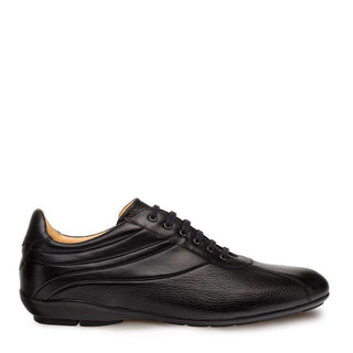 Mezlan Luka Men's Designer Shoes Black Calf-skin Leather and Deer Skin Sneakers 9079 (MZ3009)-AmbrogioShoes