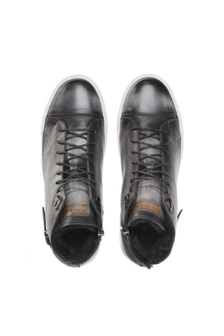 A20044 Patina Leather Etched Hi-Top Sneakers (MZ3415)-Dellamoda