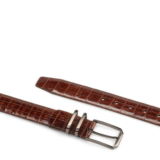 Mezlan AO11115 Men's Exotic Crocodile Skin Belt (MZB1153)-AmbrogioShoes