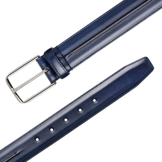 Mezlan AO11532 Men's Center Piped Calf-Skin Leather Belts (MZB1249)-AmbrogioShoes