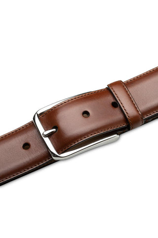 Mezlan AO11532 Men's Center Piped Calf-Skin Leather Belts (MZB1249)-AmbrogioShoes