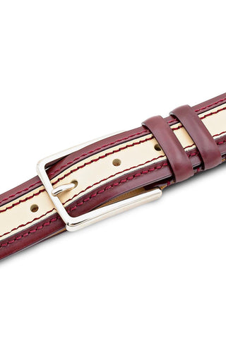 Mezlan AO11670 Men's Two Tone Calf-Skin Leather Belts (MZB1245)-AmbrogioShoes