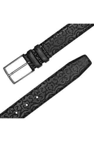 Mezlan AO11677 Men's Laser Embossed Calf-Skin Leather Belts (MZB1247)-AmbrogioShoes
