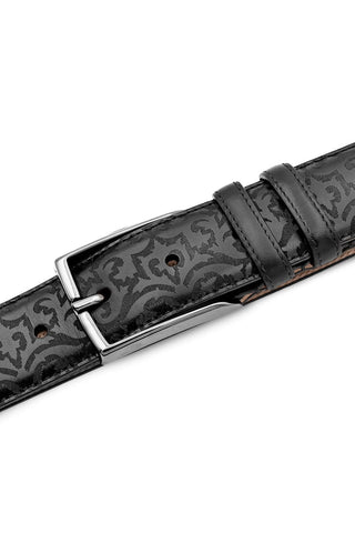 AO11677 Men's Laser Embossed Leather Belts (MZB1247)-Dellamoda