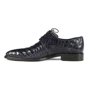 Mezlan 4732-F Men's Shoes Blue Exotic Caiman Crocodile Derby Oxfords (MZS3305)-AmbrogioShoes