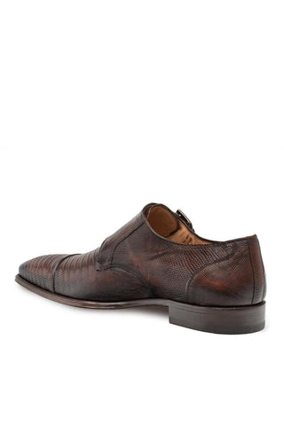 Mezlan Argentum Exotic Lizard-Skin Cap-Toe Monk-Straps Loafers (MZ3195)-AmbrogioShoes