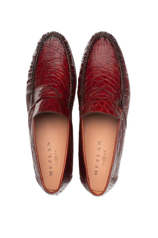 Mezlan Armano Crocodile Penny Loafer-AmbrogioShoes